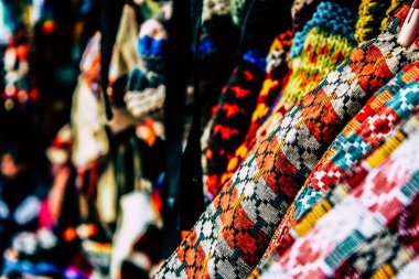 Kathmandu Nepal Eylül 01, 2018 Kathmandu sokaklarında satılan dekoratif nesnelerin kapatılması