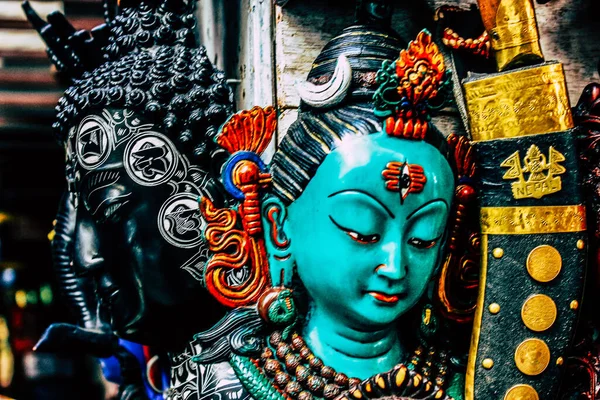 Kathmandu Nepal September 2018 Nahaufnahme Von Dekorativen Objekten Die Den — Stockfoto
