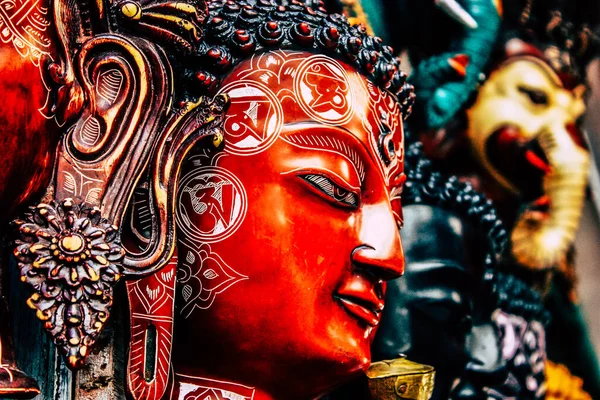 Kathmandu Nepál Září 2018 Detailní Záběr Dekorativních Předmětů Prodaných Ulicích — Stock fotografie