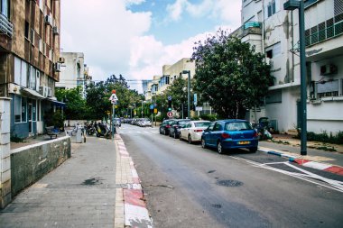 Tel Aviv İsrail 31 Mart 2020 'de Tel Aviv' in boş caddelerini Coronavirus 'un yayılmasını önlemek için nüfusun karantinası sırasında görüntüledi.