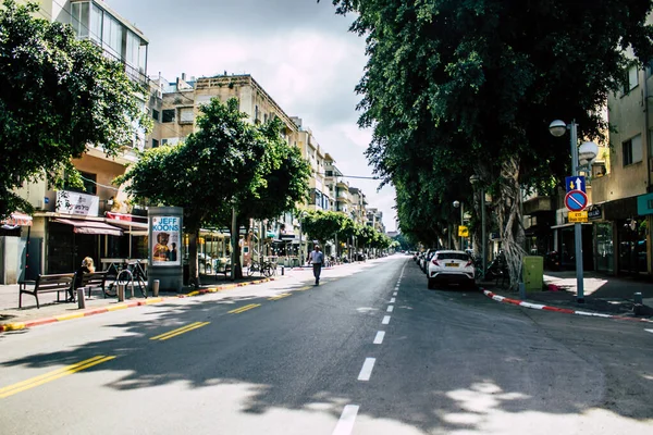 Tel Aviv Israel Marzo 2020 Vista Las Calles Vacías Tel — Foto de Stock