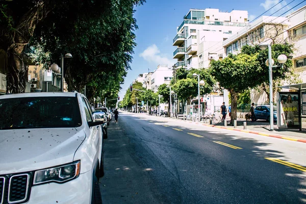 Tel Aviv Israel Marzo 2020 Vista Las Calles Vacías Tel — Foto de Stock