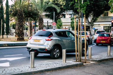 Tel Aviv İsrail 31 Mart 2020 'de Tel Aviv' in boş caddelerini Coronavirus 'un yayılmasını önlemek için nüfusun karantinası sırasında görüntüledi.