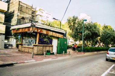 Tel Aviv İsrail 31 Mart 2020 'de Tel Aviv' in boş caddelerini Coronavirus 'un yayılmasını önlemek için nüfusun karantinası sırasında görüntüledi.