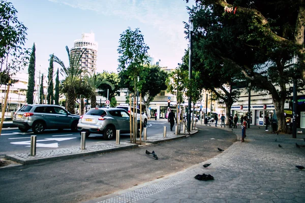 Tel Aviv Israel March 2020 View Unidentified People Walking Empty — Stock Photo, Image