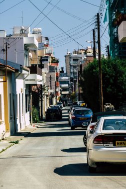 Limasol Kıbrıs Rum Kesimi 01 Nisan 2020. Kıbrıs Rum Kesimi 'nde Coronavirüs' ün yayılmasını önlemek için halkın karantinası sırasında Limasol 'un boş sokaklarının görüntüsü