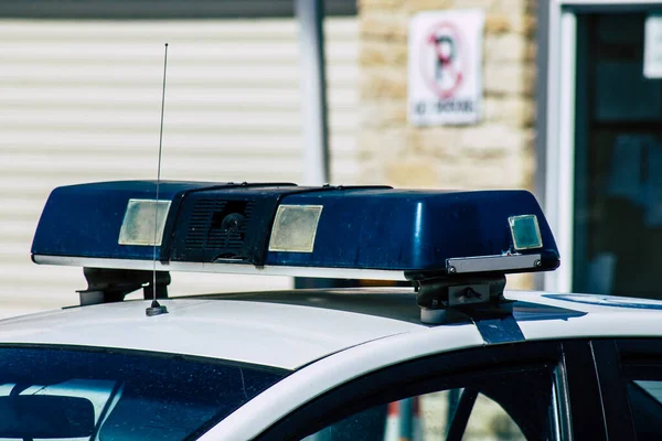 Limassol Cyprus April 2020 View Traditional Police Car Parked Streets — Stock Photo, Image