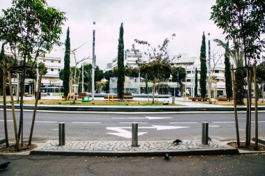 Tel Aviv İsrail 1 Nisan 2020 Coronavirus 'un yayılmasını önlemek için nüfusun karantinası sırasında Tel Aviv' in boş sokaklarının görüntüsü