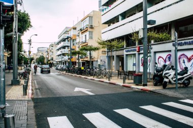 Tel Aviv İsrail 1 Nisan 2020 Coronavirus 'un yayılmasını önlemek için nüfusun karantinası sırasında Tel Aviv' in boş sokaklarının görüntüsü