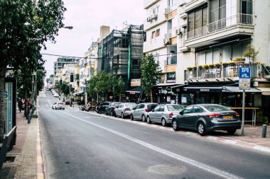 Tel Aviv İsrail 1 Nisan 2020 Coronavirus 'un yayılmasını önlemek için nüfusun karantinası sırasında Tel Aviv' in boş sokaklarının görüntüsü