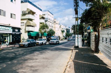 Tel Aviv İsrail 1 Nisan 2020 Coronavirus 'un yayılmasını önlemek için nüfusun karantinası sırasında Tel Aviv' in boş sokaklarının görüntüsü