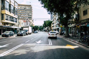 Tel Aviv İsrail 1 Nisan 2020 Coronavirus 'un yayılmasını önlemek için nüfusun karantinası sırasında Tel Aviv' in boş sokaklarının görüntüsü