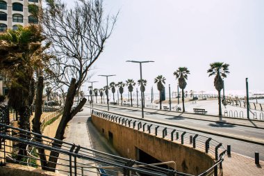 Tel Aviv İsrail 1 Nisan 2020 Coronavirus 'un yayılmasını önlemek için nüfusun karantinası sırasında Tel Aviv' in boş sokaklarının görüntüsü