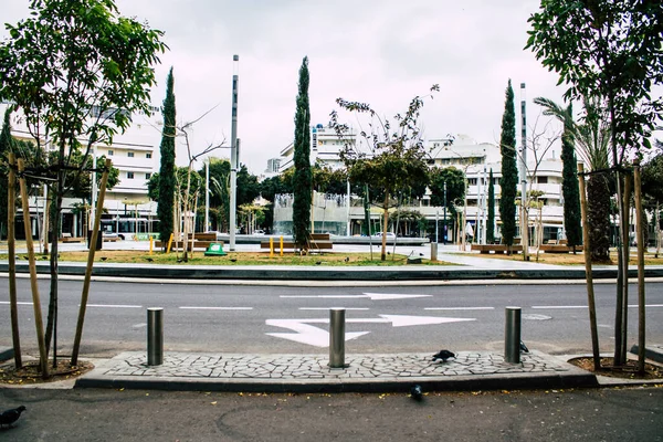 Tel Aviv Israel April 2020 มมองของถนนท างเปล าของ Tel Aviv — ภาพถ่ายสต็อก