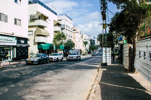 Tel Aviv Israel April 2020 Blick Auf Leere Straßen Von — Stockfoto