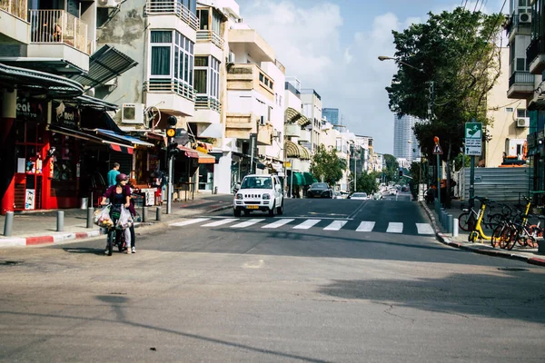Tel Aviv Srail Nisan 2020 Coronavirus Yayılmasını Önlemek Için Nüfusun — Stok fotoğraf