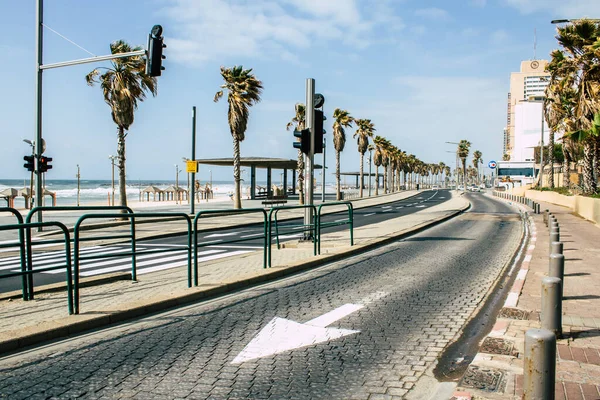 Tel Aviv Israel Abril 2020 Vista Las Calles Vacías Tel — Foto de Stock