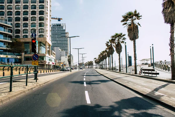 Tel Aviv Israel Abril 2020 Vista Las Calles Vacías Tel — Foto de Stock