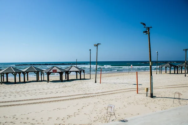 Tel Aviv Israel April 2020 View Empty Beach Tel Aviv — Stock Photo, Image