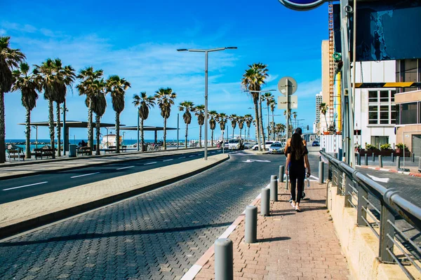 Tel Aviv Israel April 2020 Zicht Niet Geïdentificeerde Mensen Die — Stockfoto