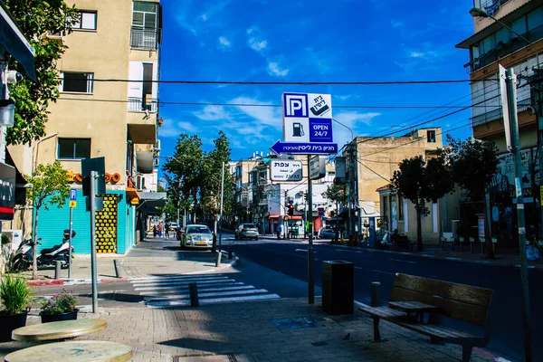 Tel Aviv Israel April 2020 View Street Sign City Tel — Stock Photo, Image