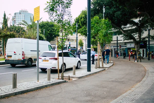 Tel Aviv Israel Abril 2020 Vista Control Policial Israelí Las — Foto de Stock