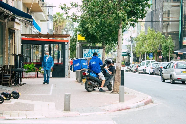 Tel Aviv Israel April 2020 Visa Oidentifierade Människor Som Vandrar — Stockfoto