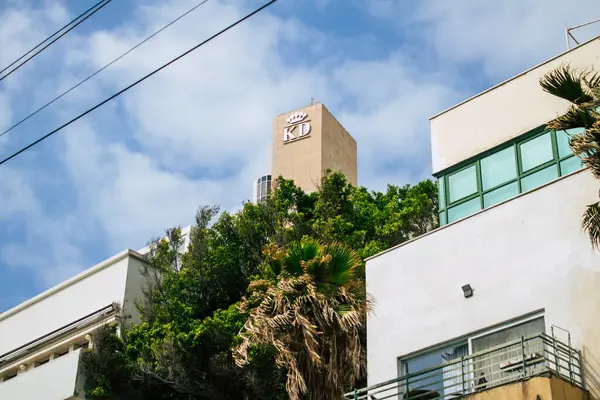 Tel Aviv Israel April 2020 Uitzicht Gevel Van Een Modern — Stockfoto