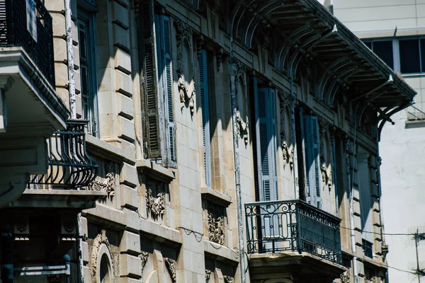 Limassol Chipre Abril 2020 Vista Uma Fachada Edifício Moderno Nas — Fotografia de Stock