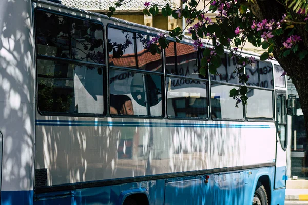 Limassol Cypern April 2020 Utsikt Över Traditionell Buss Rullande Gatorna — Stockfoto