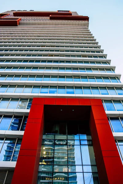 Tel Aviv Israel Enero 2018 Vista Fachada Edificio Moderno Las — Foto de Stock