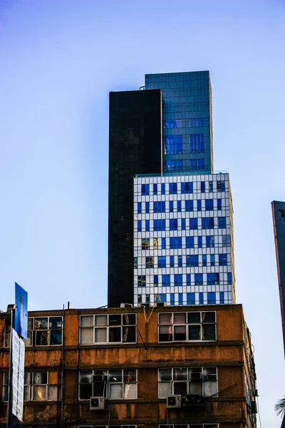 Tel Aviv Israel Ledna 2018 Pohled Fasádu Moderní Budovy Ulicích — Stock fotografie