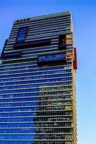 Tel Aviv Israel Enero 2018 Vista Fachada Edificio Moderno Las — Foto de Stock