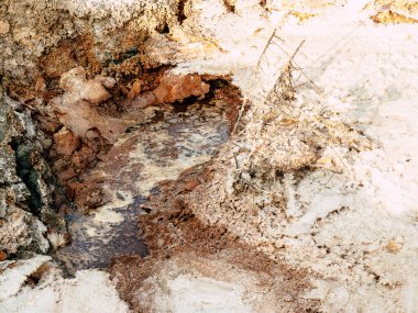 Ölü Deniz İsrail 21 Nisan 2018, İsrail 'deki Ölü Deniz' den kristal tuza yakın çekim