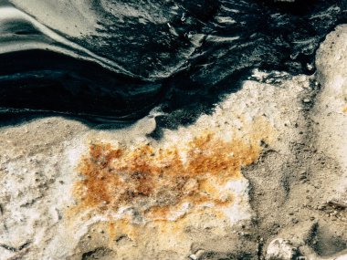 Ölü Deniz İsrail 21 Nisan 2018, İsrail 'deki Ölü Deniz' den kristal tuza yakın çekim