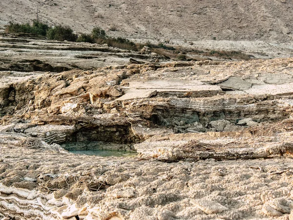 Dead Sea Israel Απριλίου 2018 Κλείσιμο Κρυστάλλινου Αλατιού Από Νεκρά — Φωτογραφία Αρχείου