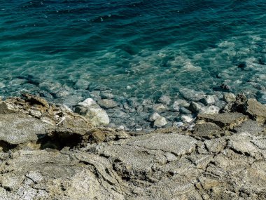 Ölü Deniz İsrail 21 Nisan 2018, İsrail 'deki Ölü Deniz' den kristal tuza yakın çekim