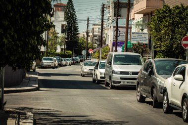 Kıbrıs Rum Kesimi 16 Nisan 2020, Kıbrıs Rum Kesimi 'nde Coronavirüs' ün yayılmasını önlemek için halkın karantinası sırasında Limasol 'un boş sokaklarının görüntüsü