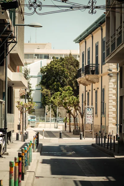 Limassol Cyprus April 2020 Zicht Lege Straten Van Limassol Tijdens — Stockfoto
