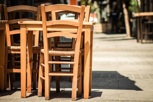 Limassol Chypre Avril 2020 Vue Des Différentes Chaises Tables Des — Photo