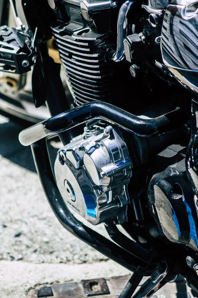 Limassol Cypern April 2020 Närbild Honda Motorcykel Parkerad Gatorna Limassol — Stockfoto