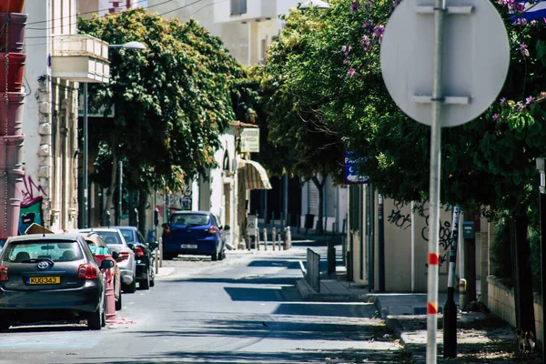 Limassol Chipre Abril 2020 Vista Calle Vacía Limassol Durante Cuarentena — Foto de Stock