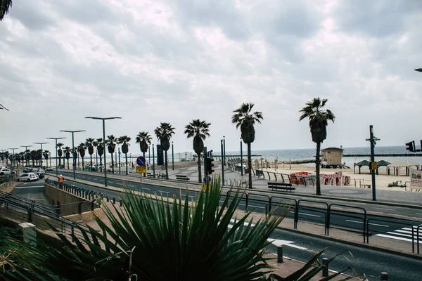 Tel Aviv Israel April 2020 Zicht Lege Straat Van Tel — Stockfoto