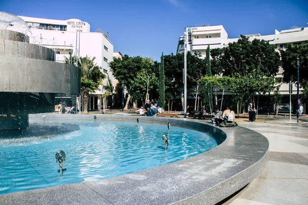 00604 Tel Aviv Israel April 2020 View Unidentified People Sitting — Stock Photo, Image