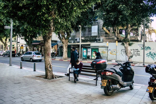 Tel Aviv Israel April 2020 Blick Auf Unbekannte Die Während — Stockfoto