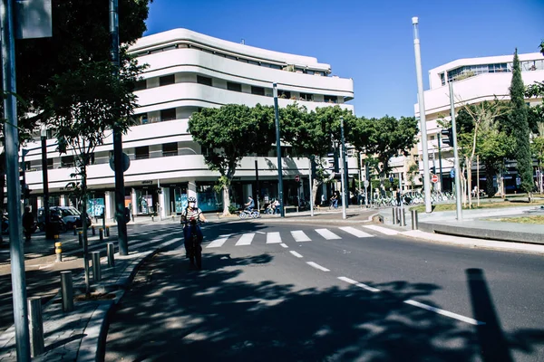 Tel Aviv Israël Avril 2020 Vue Peuple Non Identifié Roulant — Photo