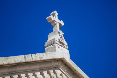 Limasol Kıbrıs Rum Ortodoks Carhedral AYIA NAPA 'nın mimarisinin 5 Mayıs 2020' de öğleden sonra Limasol kentinde kapatılması