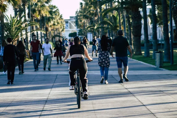 Limassol Chipre Mayo 2020 Vista Personas Identificadas Caminando Por Las — Foto de Stock