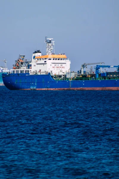 Limassol Cyprus May 2020 View Ship Cypriot Coast Facing City — Stock Photo, Image