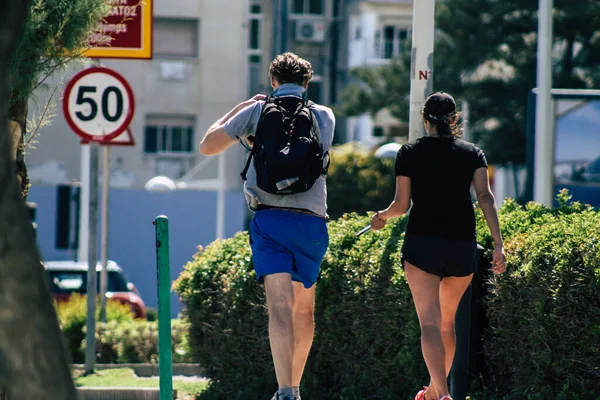 Limassol Cipro Maggio 2020 Veduta Persone Non Identificate Che Camminano — Foto Stock